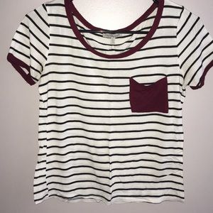 black and white stripped top